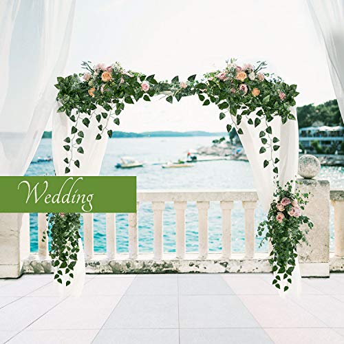 Yatim 78-Ft 12 Pack Silk Artificial Ivy Vines Leaf Garland Plants Hanging Wedding Garland Fake Foliage Flowers Home Kitche...