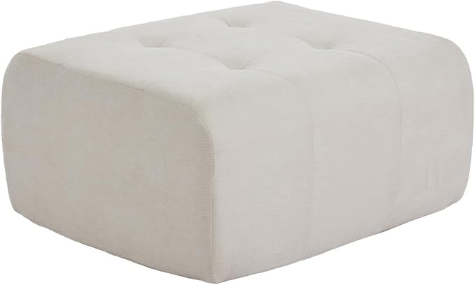 YAAREE Cloud Ottoman, Modern Boneless Modular Footstool for Modular Sectional Couch for Living Room, No Assembly, Beige