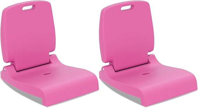Goplus Poolside Chair for Edge of Pool, Foldable Portable Flip Seat w/Back Support & 2 Handles, Lightweight Outdoor Camping Chair for Stadium, Tailgating, Fishing, Boats, Beach (Pink, 2 Packs)