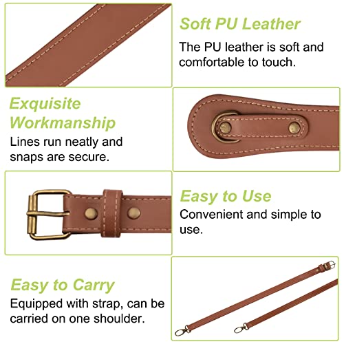 UFURMATE Picnic Blanket Carry Strap with Adjustable Shoulder Strap PU Leather Portable Beach Mat Carry Strap Belt for Outd...