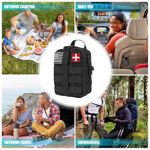 Survival Kit and First Aid Kit, 236PCS Survival Gear Camping Essentials Emergency Medical Supplies with Tactical MOLLE Pou...