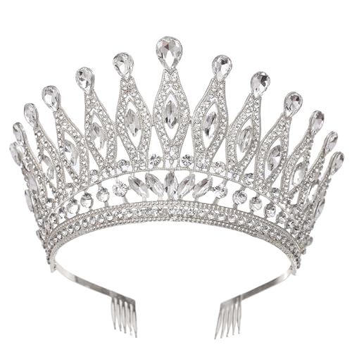 Tiaras and Crowns for Women,Wedding Tiara for Bride,Rhinestone Queen Crown,Crystal Costume Hair Accessories for Birthday P...