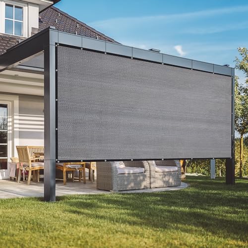 VICLLAX 90% Shade Fabric Sun Shade Cloth with Reinforced Grommets, Outdoor Sun Screen Fabric for Outdoor Patio Garden Perg...