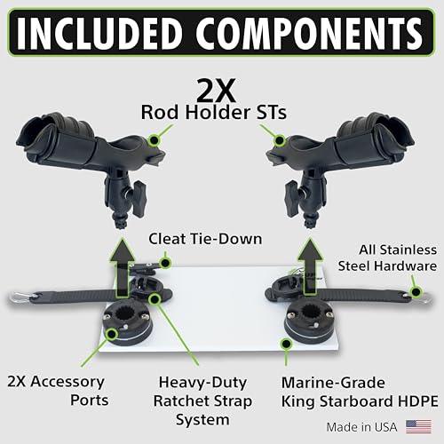 SUP Angler Lite Universal Paddle Board Mount with Paddle Board Fishing Rod Holders, Phone Holders, Cup Holders; Paddle Boa...