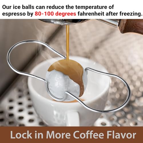 Upgrade 2 Pack Espresso Frozen Ball for Espresso Coffee, Stainless Steel Espresso Chilling Ball Espresso Cooler Espresso M...