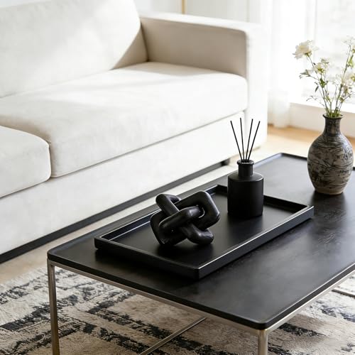 oliruim Wooden Knot Decoration Bohemian Decoration Hand-Carved Knot Black Coffee Table Decoration Suitable for Modern Home...