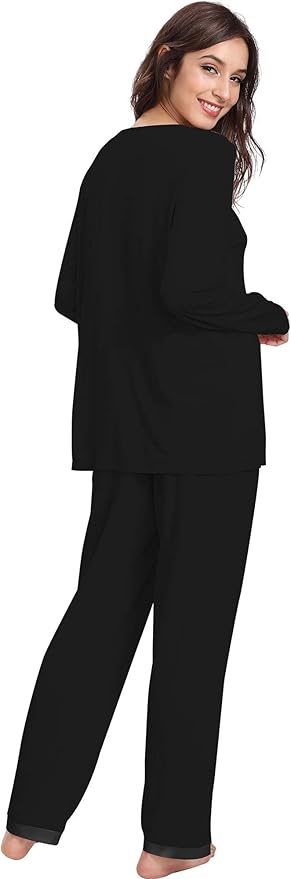 GYS Viscose from Bamboo Women's Pajama Sets Super Soft Long Sleeve Sleepwear Comfy Winter Pjs Sets S-4X