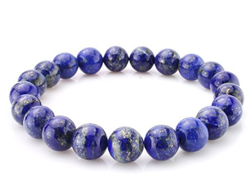 Adabele Real Natural Blue Lapis Lazuli Gemstone Beaded Bracelet 8.5 inch Stretch Chakra Healing Crystal Stone Jewelry Women Men
