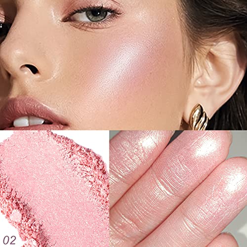 YOUNG VISION Pressed Powder Highlighter, Baked Natural Glow Contour Powder & Face Highlighter, Cruelty-Free, Shimmer Highl...