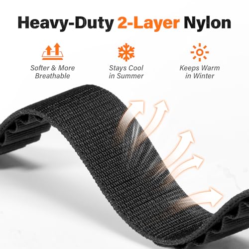Alpine Loop Nylon Watch Band Compatible with Garmin Fenix 5X / 6X / 7X / 8 51mm, Quickfit 26mm Rugged Watch Bands for Garm...