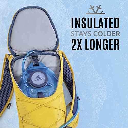 Gregory Pace 6L H2O Women's Day Hiking/Backpacking Hydration/Mountain Biking Backpack, Insulated Reservoir Sleeve, 2L Water Bladder Included, One Size Fits All, Mineral Yellow