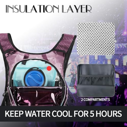 CITCAR Hydration Pack, Water Backpack with 3L Hydration Bladder Lightweight Insulation, Festival Essential, Rave Hydration...