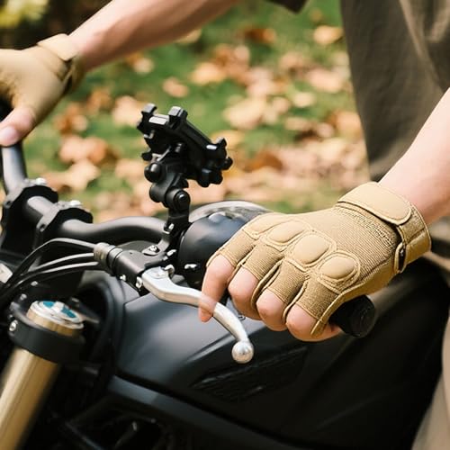Fingerless Outdoor Gloves Knuckle Protection for Cycling Motorcycle Gloves for Men Women