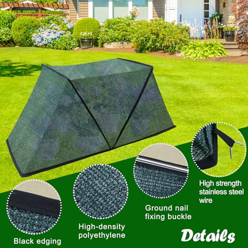 Feoang Foldable Plant Shade Tent, Raised Garden Bed Cover Plants Sun Shade Cloth with Stakes Garden Plant Protector UV Res...
