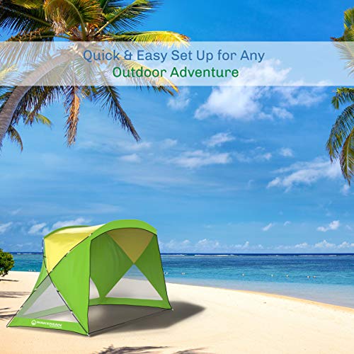 Beach Tent - Sun Shelter for Shade with UV Protection and Water-Resistant Coating for Sports Events and More with Carry Ba...