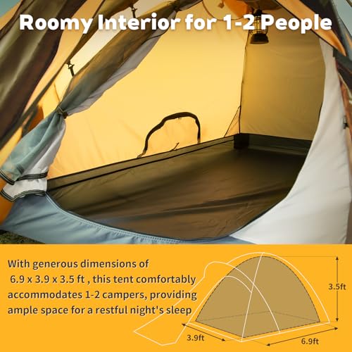 GEERTOP 2-Person Backpacking Tent Waterproof Lightweight Double Layer Tent for Camping Hiking All Weather Travel
