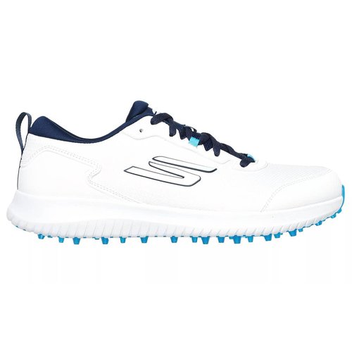 Skechers Men's Max Fairway 4 Lightweight Spikeless Golf Shoe, White/Navy, 11 Wide