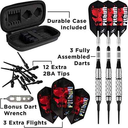 Viper Pitbull 90% Tungsten Soft Tip Darts with Storage/Travel Case, 18 Grams