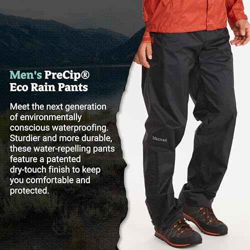 MARMOT Men's Precip Eco Rain Lightweight, Waterproof, Packable Hiking Pants Made with Recycled Materials