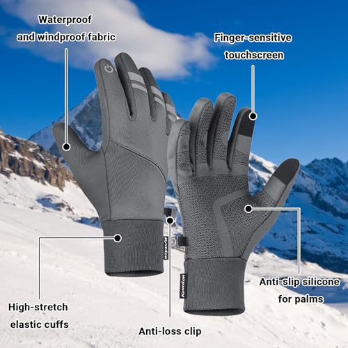 Touchscreen Thermal Gloves Insulated Outdoor Gloves for Men Women Sports Running Cycling Hiking Driving Skiing