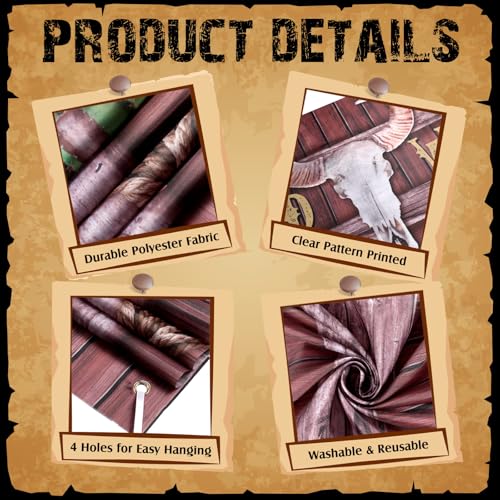 Blosssound Wild West Party Decorations Western Cowboy Photo Booth Prop West Themed Door Banner Rodeo Cowboy Backdrop Backg...