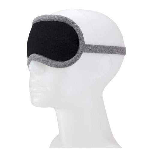 Jet&Bo 100% Pure Cashmere Eye Mask Black & Gray in Gift Box