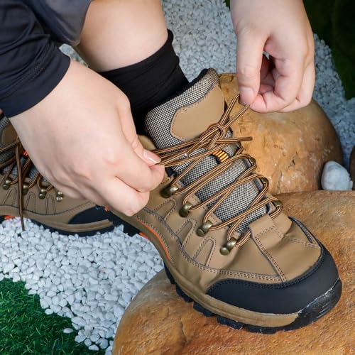 Durable Striped Round Boot Laces: Hiking Shoe Laces for Work Boots 1 Pair