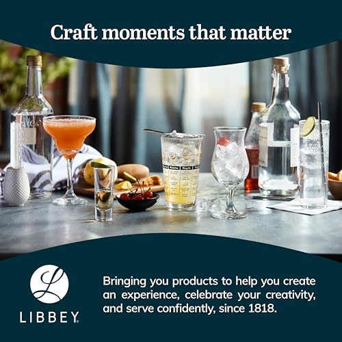 Libbey Heavy Base Drinking Glasses Set of 8, 15.5 Oz Elegant, Weighted Clear Water Glasses, Dishwasher Safe Glass Cups Set...