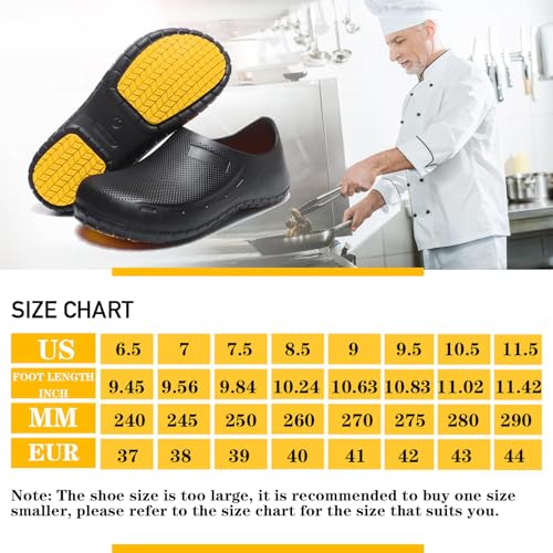 Chef Shoes for Men Nonslip Water Proof Work Shoes Mens Clogs Comfortable Nursing Nurse Shoes for Gardener Men Indoor and O...