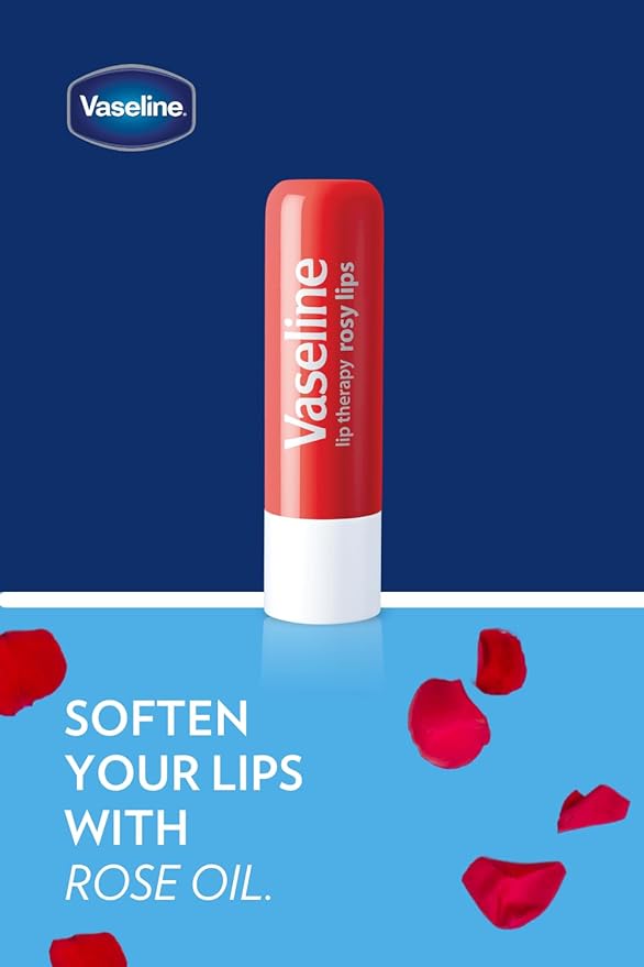 Vaseline Lip Therapy Care Rosy, Fast-Acting Nourishment, Ideal for Chapped, Dry, Cracked, or Damaged Lips, Lip Balm, 24-Pack, 0.16 Oz Each