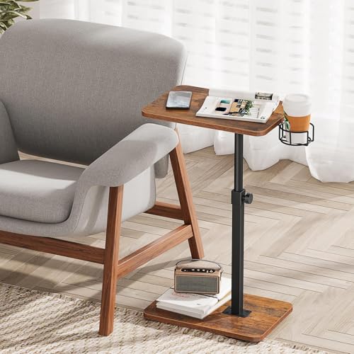 Giikin TV Tray Table, 360° Swivel Height Adjustable TV Trays for Eating on Couch,Sofa Armrest Side Table for Small Spaces ...