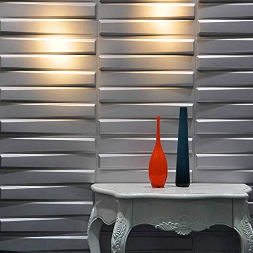 Art3d 19.7"x19.7" (Pack Of 12) Wall Panel 3D Rectangle, White