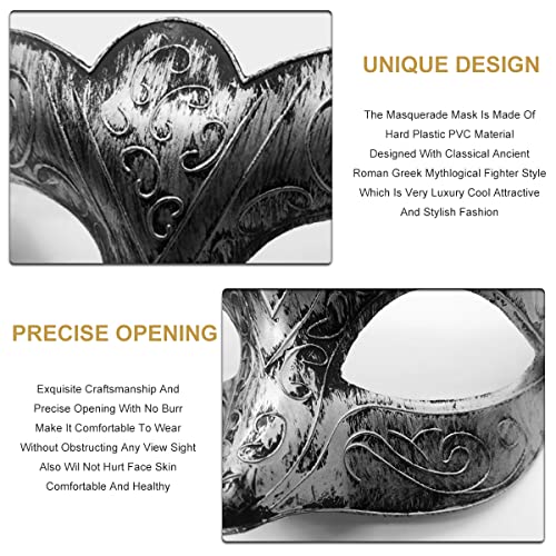MYMENU Masquerade Mask for Men Women Vintage Greek Venetian Retro Masks for Halloween Carnival Mardi Gras Costume Cosplay