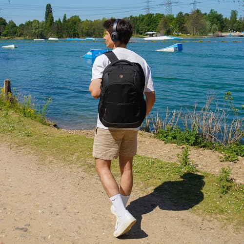 Swissdigital Design Travel Laptop Backpack, College Laptops Backpack with USB Charging Port for Men and Women Fits 16 Inch...