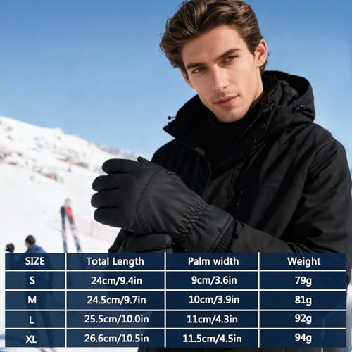 PROUDDEMON Winter Waterproof Snow Ski Gloves for Women Men in Extreme Cold Weather, Insulated Windproof Gloves for Outdoor...