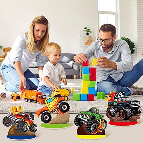 Namalu 16 Pcs Truck Table Decorations Centerpiece for Birthday Party Tables Decorations Blaze Wheels Table Ornaments for B...