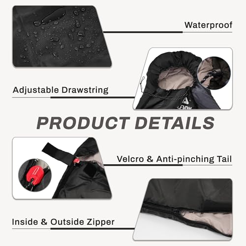 Elevon Sleeping Bag for Adults Teens Kids Cold Warm Weather, Portable Waterproof & Lightweight, Compact with Compression S...