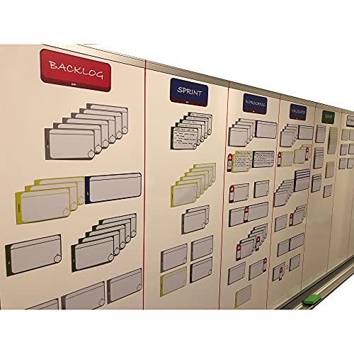PMXBOARD Magnetic Column Headline Cards – Kanban & Scrum Board Headers for Agile Workflow | Reusable Magnetic Column Label...