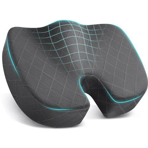 TushGuard Seat Cushion - Memory Foam Cushion for Office Chair, Car Seat, Airplane, Bleacher - Sciatica & Hip & Coccyx Pain...