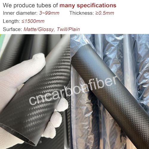 2pcs Carbon Fiber Tube 25mmx23mmx420mm 3K roll Wrapped Twill Matte Finish