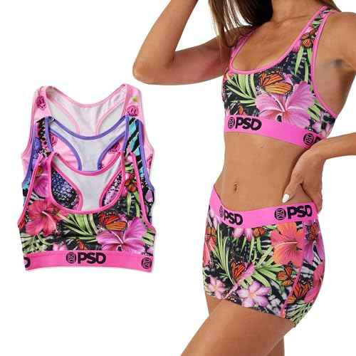 PSD Underwear Womens Sports Bra - Western Print, Medium Support Sports Bras for Women, Womens Racerback Sports Bras
