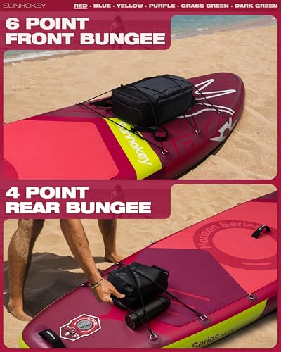 SUNHOKEY 11'×34'' Extra Wide Inflatable Paddle Board with Seam Welded Technology, Stand Up Paddle Board, 420lb Capacity fo...