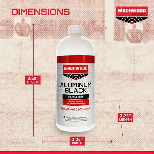 Birchwood Casey Fast-Drying Fast-Acting Aluminum Black Metal Finish for Restoring Scratched and Marred Areas, Gun Cleaning