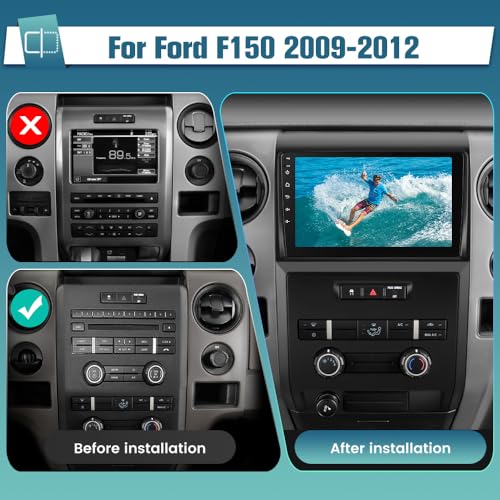 AWESAFE Android 13 Car Stereo for Ford F150 2009 2010 2011 2012, Wireless Carplay Android Auto Android 9 inch Touchscreen ...