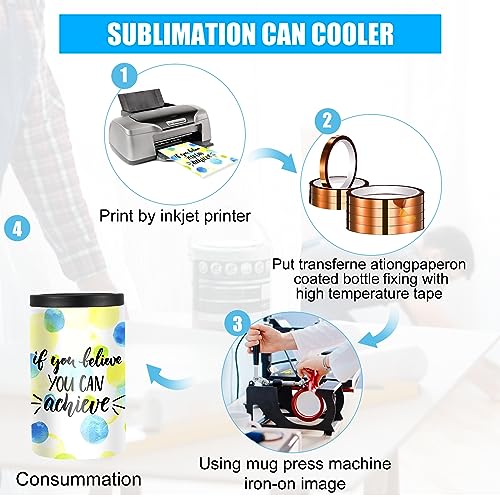 Uiifan 12 Set White Sublimation Can Cooler 12 oz Can Cooler Bulk Customizable Stainless Steel Double Wall Insulated Blank ...