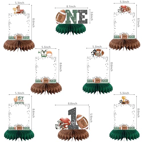 First Year Down Birthday Party Decorations, Football Birthday Party Decorations Honeycomb Centerpieces for Table, Football...