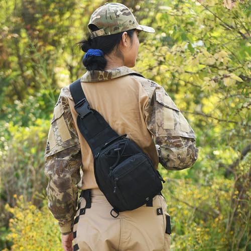 Viriber Tactical Backpack, Waterproof Military Cross-body Molle Sling Shoulder Backpack Chest Bag for Outdoor Every Day Ca...