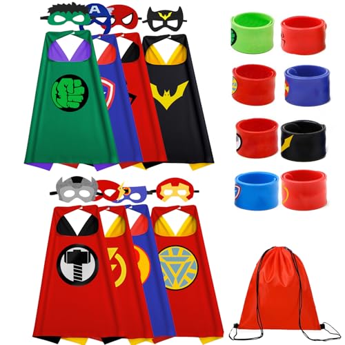 Kids Capes Set and Wristbands Kids Costumes Halloween Christmas Cosplay Dress Up for Boys Girls