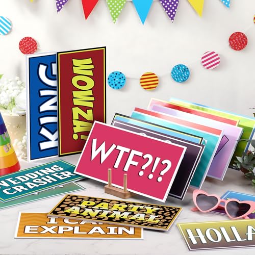 64 Designs Photo Booth Props Double Sided 11x5.5 Inch Holiday Photo Booth Props for Office Friend Christmas All Scene Birt...