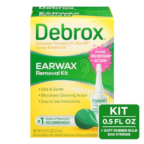 Debrox Ear Wax Removal Kit, Bulb Syringe & 0.5 Fl Oz Ear Wax Removal Drops with Carbamide Peroxide - Remove Earwax Which C...